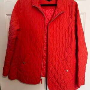 Lands' End Jacket Womens 2X Salmon Quilted Lightweight Insulated Full Zip